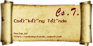 Csákány Tünde névjegykártya