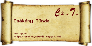 Csákány Tünde névjegykártya